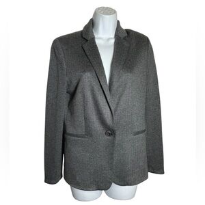 MANGO Blazer Size Medium‎ Women's Gray Herringbone Jacket PERFECT 🩶